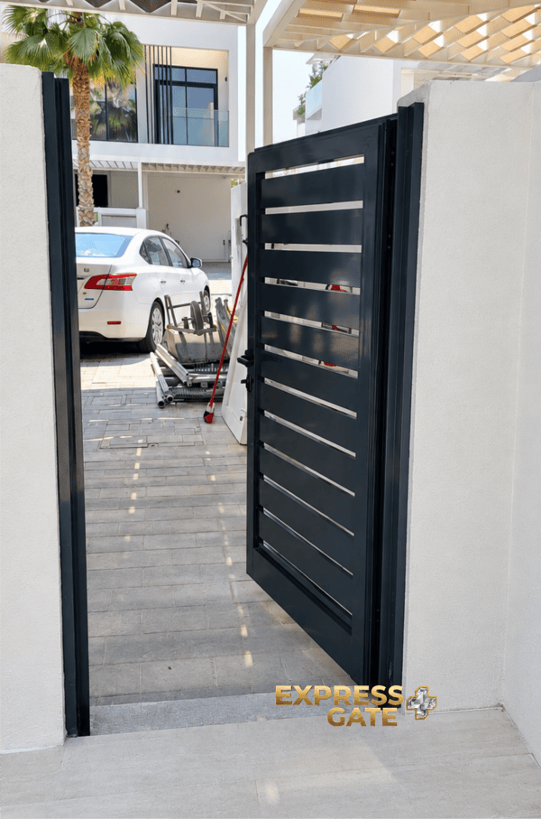 Slatted louvered aluminium back garden gate