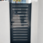 Slatted louvered aluminium back garden gate