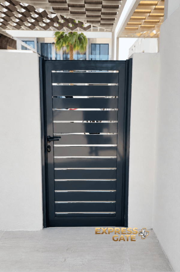 Slatted louvered aluminium back garden gate
