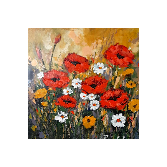 Bloemenveld in Reliëf - Origineel