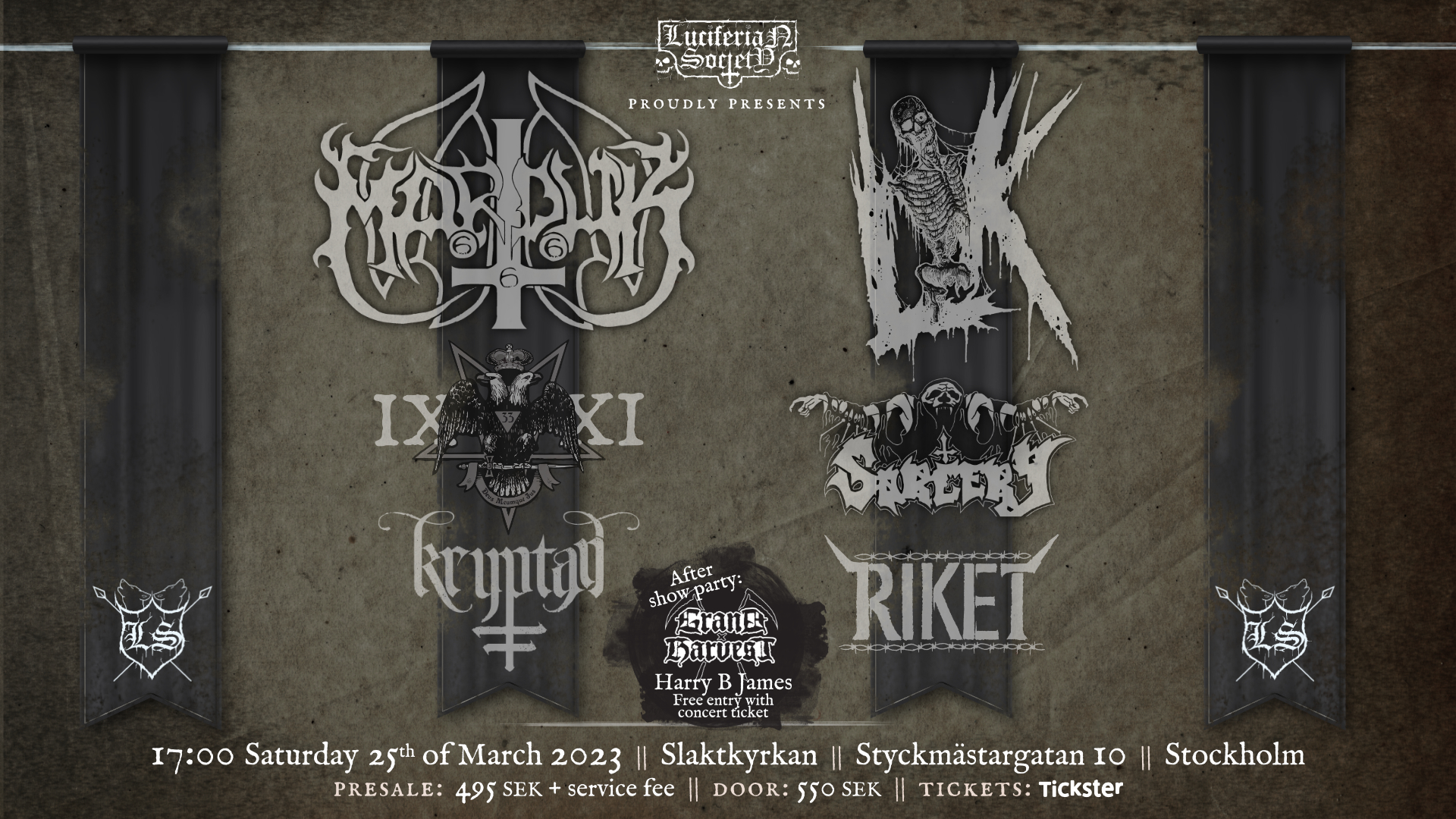 Marduk, Lik, IXXI, Sorcery, Kryptan & Riket @ Slaktkyrkan