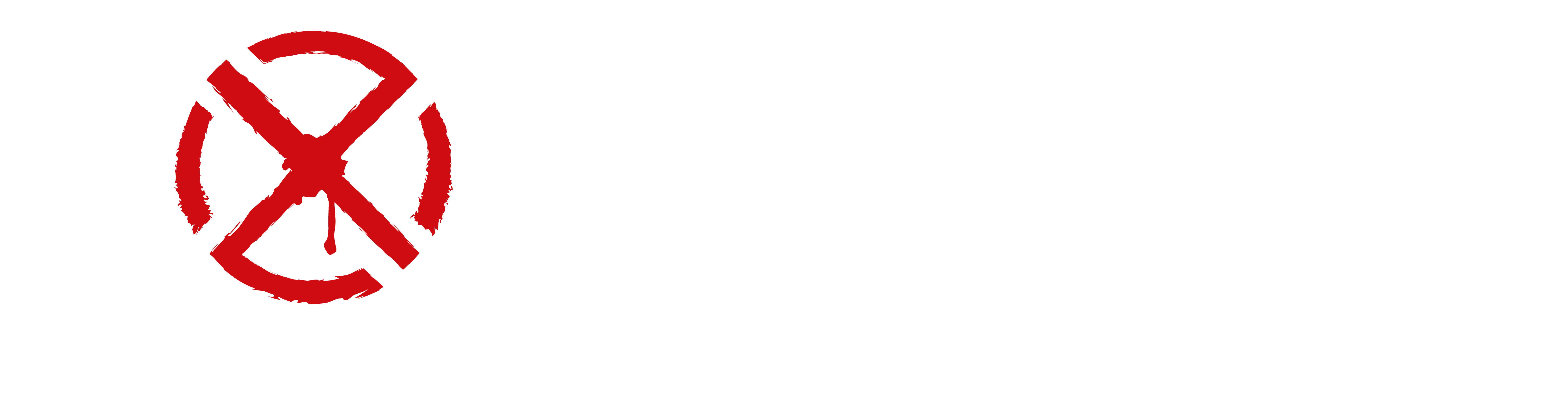 Exzentriq Aalborg Logo med rødt sigtekorn i stedet for X i Exzentriq