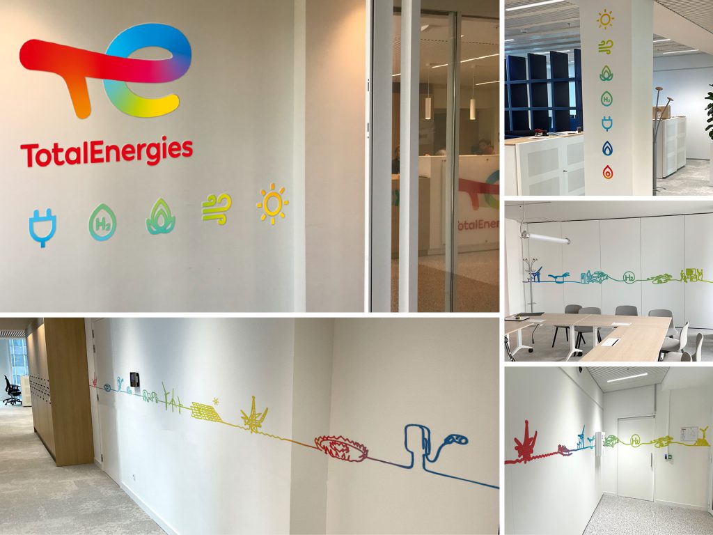 TotalEnergies Bruxelles - Signalétique bureaux