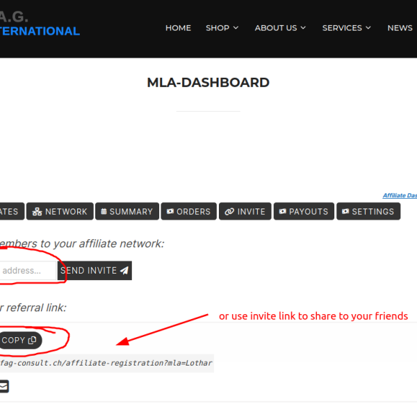 Howto use Multi Level Affiliate in your Dashboard