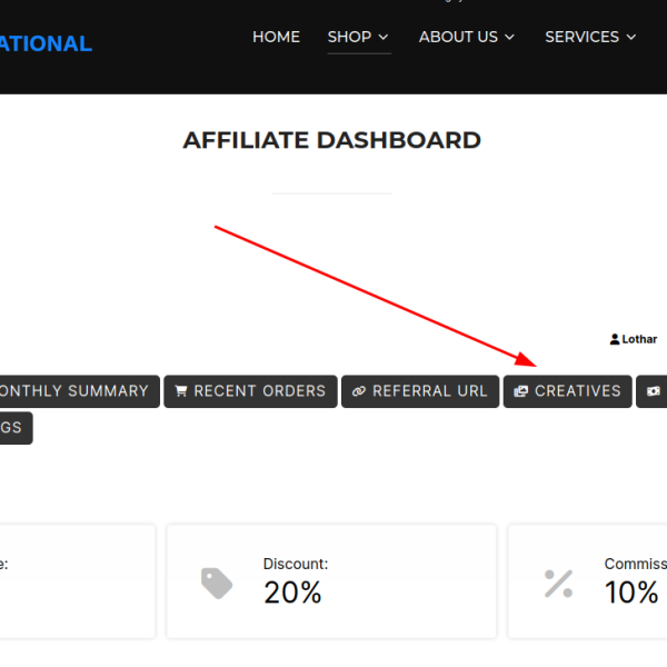 Howto use “Creatives” in your Affiliate Dashboard