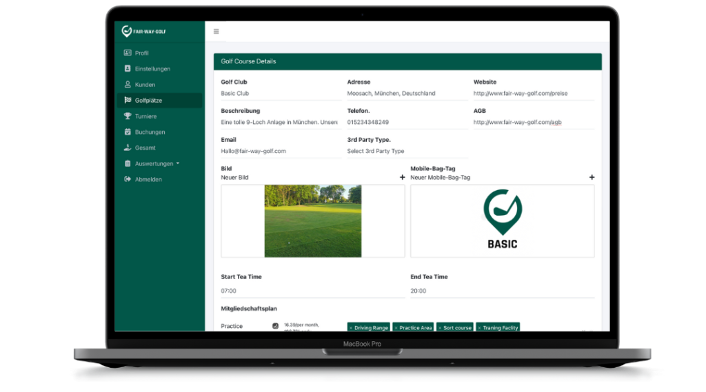 Backend Fairwaygolf