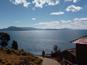 View from Taquile Island over Titicaca Lake