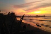 Sunset on the beach of Huanchaco