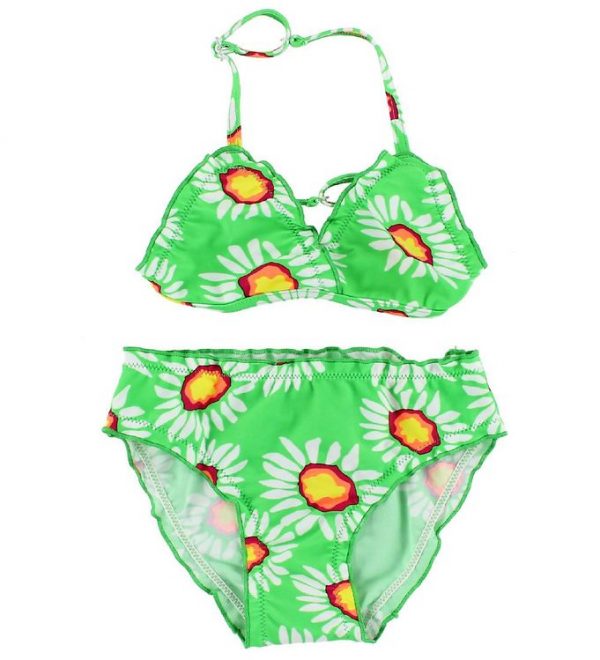 Color Kids Bikini - Vivi - UV40+ - Grøn m. Blomster