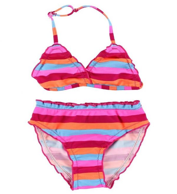 Color Kids Bikini - Vivi - UV40+ - Pink/Orange/Turkisstribet