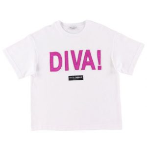 Dolce & Gabbana T-shirt - Diva - Hvid/Fuchsia