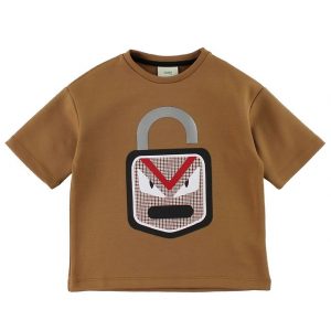Fendi Kids T-shirt - 3/4 - Brun m. Lås