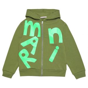 Marni Cardigan - Khaki/Neongrøn