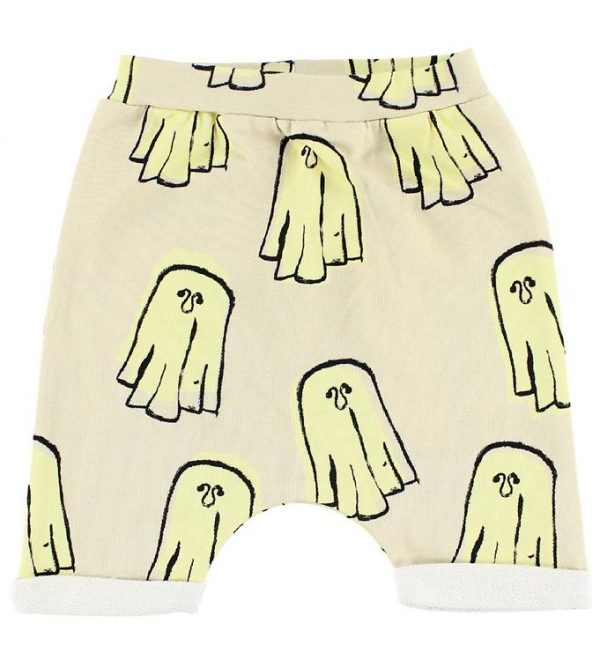 Popupshop Baggy Shorts - Creme m. Spøgelser