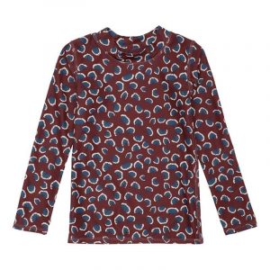 Soft Gallery - Badebluse Astin Sun Shirt - Russet Brown AOP Coral - 2 år