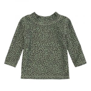 Soft Gallery - Badebluse Baby Astin Sun Shirt - Oil Green AOP Leospot - 62/3 mdr.