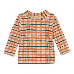Soft Gallery - Badebluse Baby Astin Sun Shirt - Winter Wheat AOP Check - 62/3 mdr.