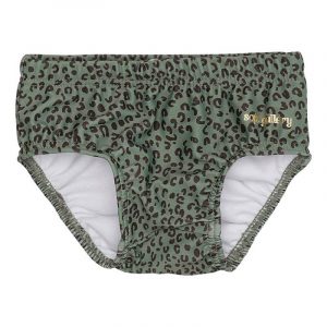 Soft Gallery - Badebukser Mika Swim Pants - Oil Green AOP Leospot - 62/3 mdr.