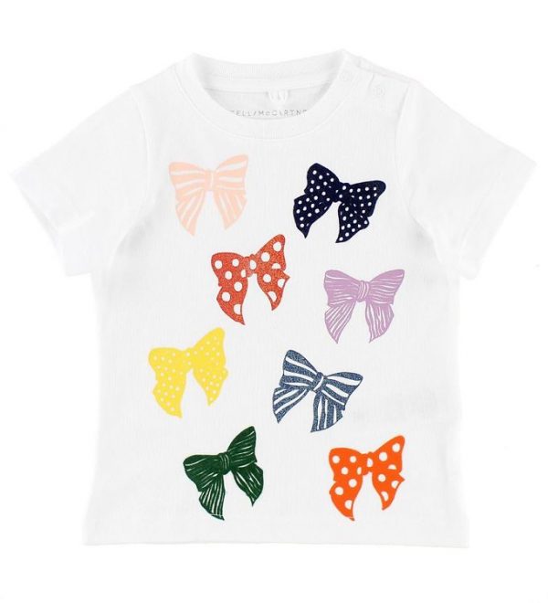 Stella McCartney Kids T-shirt - Hvid m. Sløjfer