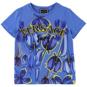 Young Versace T-shirt - Blå m. Blomster