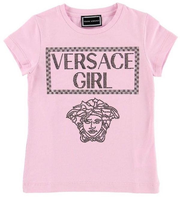 Young Versace T-shirt - Lyserød m. Versace Girl