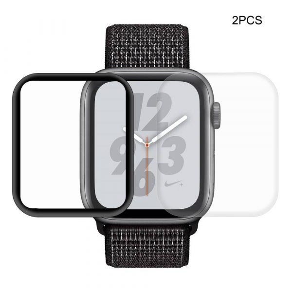 Apple Watch Series 5/4 - 44mm - HAT PRINCE skærmbeskytter m/komplet dækning - Sort/transparent