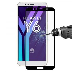 Huawei Y6 (2018) - HAT PRINCE beskyttelsesglas m/komplet dækning - Sort
