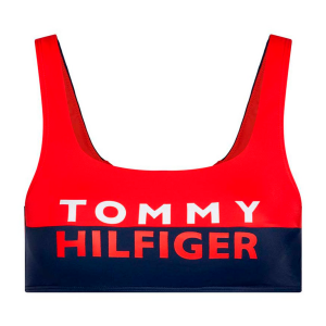 Tommy Hilfiger Bralette Bikini Top, Farve: Rød/blå, Størrelse: XS, Dame