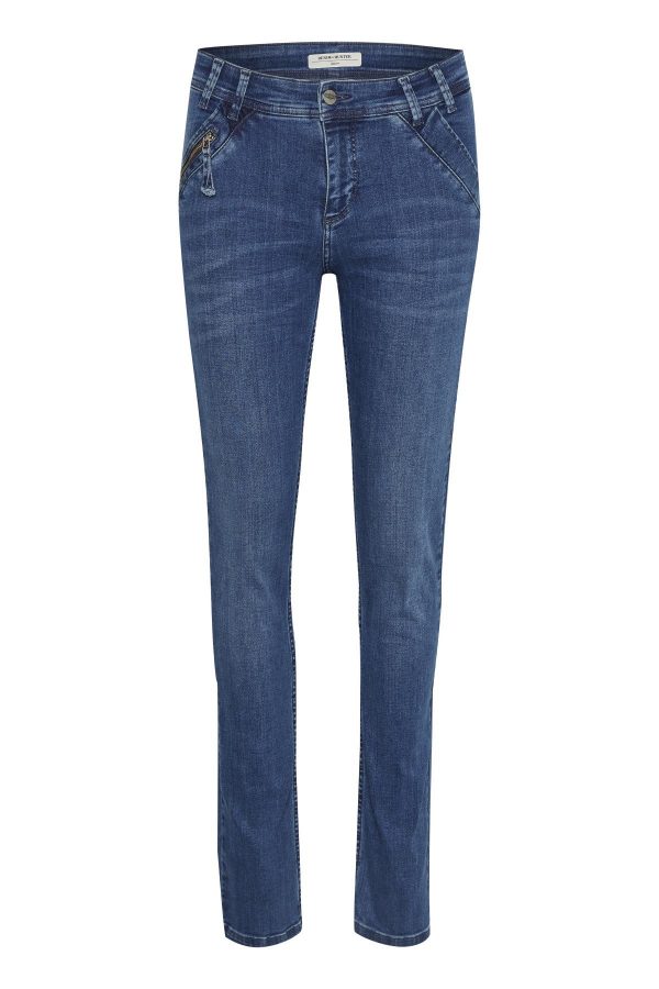 Denim Hunter Cape High Custom Jeans, Farve: Medium Wash, Størrelse: 25, Dame