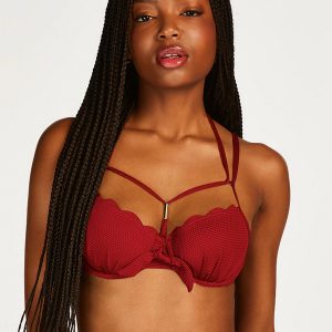 Hunkemöller Scallop Rio Bikini Topp Med Bøjle, Farve: Rhubarb, Størrelse: 65A, Dame