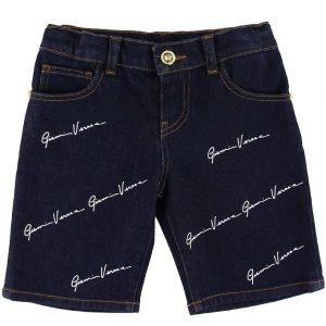 Versace Shorts - Denim - Navy m. Allover Logo