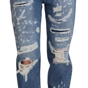 Dolce & Gabbana Blå Washed Bomuld Bukser & Jeans
