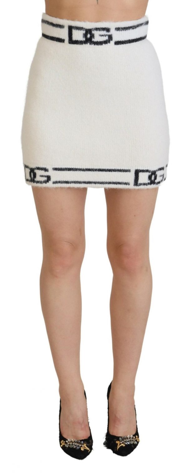 Dolce & Gabbana Hvid DG Logo Mini Nederdel