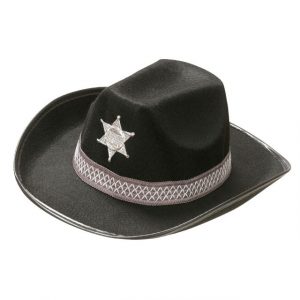 Sort sherif cowboy hat