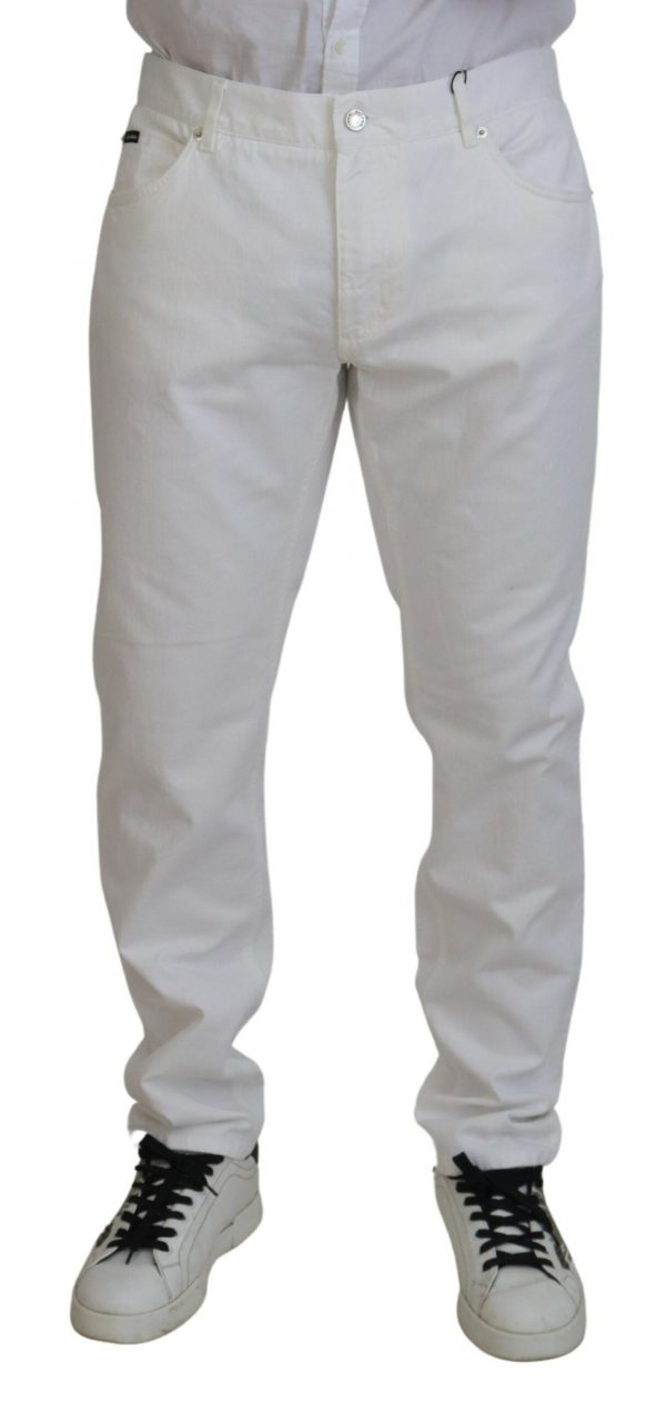Dolce & Gabbana Hvid Bomuld Denim Jeans