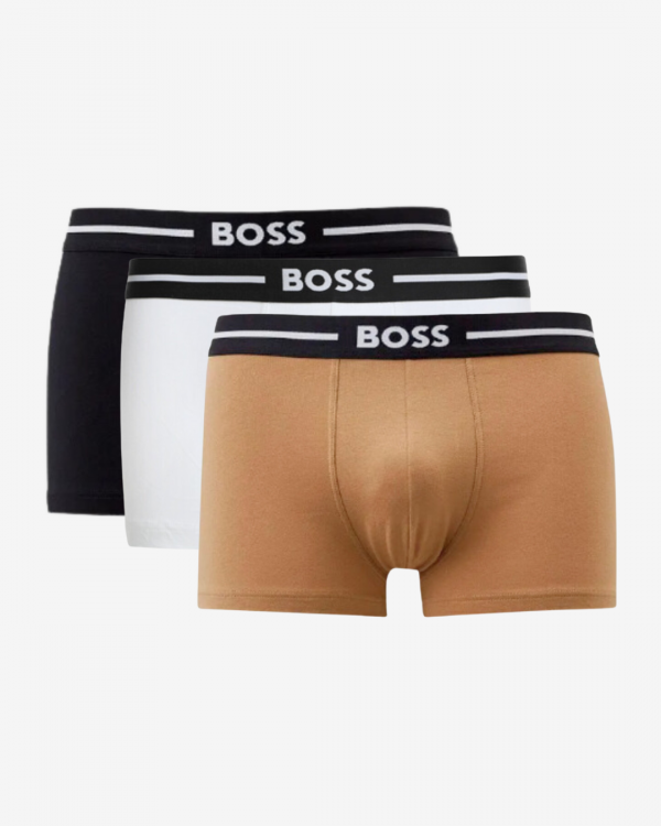 Hugo Boss Boxershorts trunk bold 3-pak - Sort / Hvid / Sand - Str. S - Modish.dk