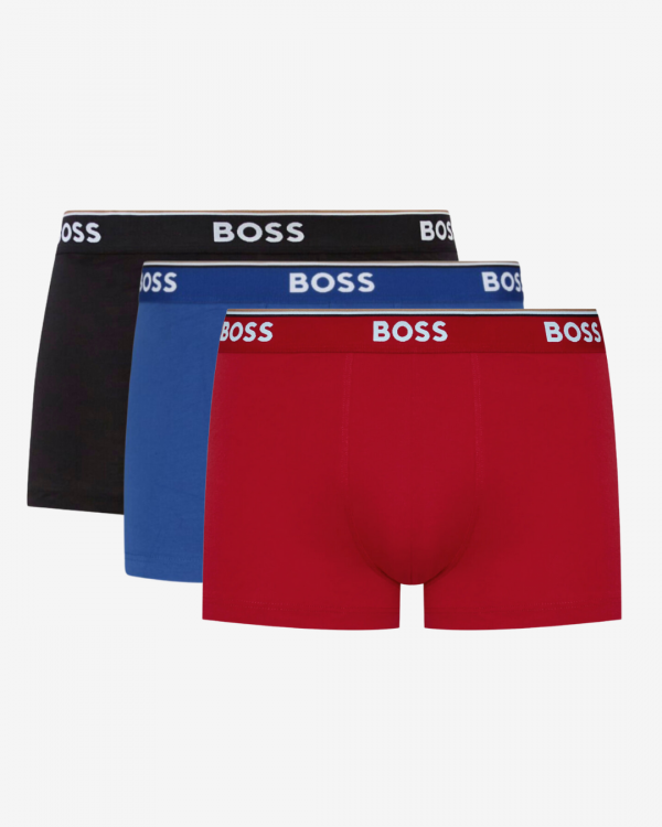 Hugo Boss Boxershorts trunk power 3-pak - Sort / Blå / Rød - Str. M - Modish.dk