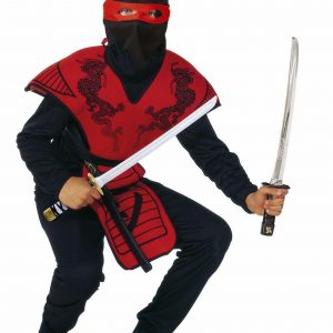 Udklædning, Ninja Kostume Rød - Legekammeraten.dk