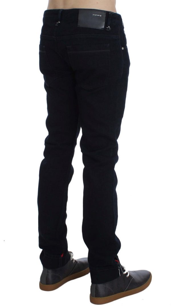 Acht Blå Corduroy Slim Skinny Fit Bukser & Jeans