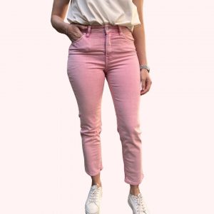 Tonya jeans stone lip stick pink, mom-fit jeans i pink