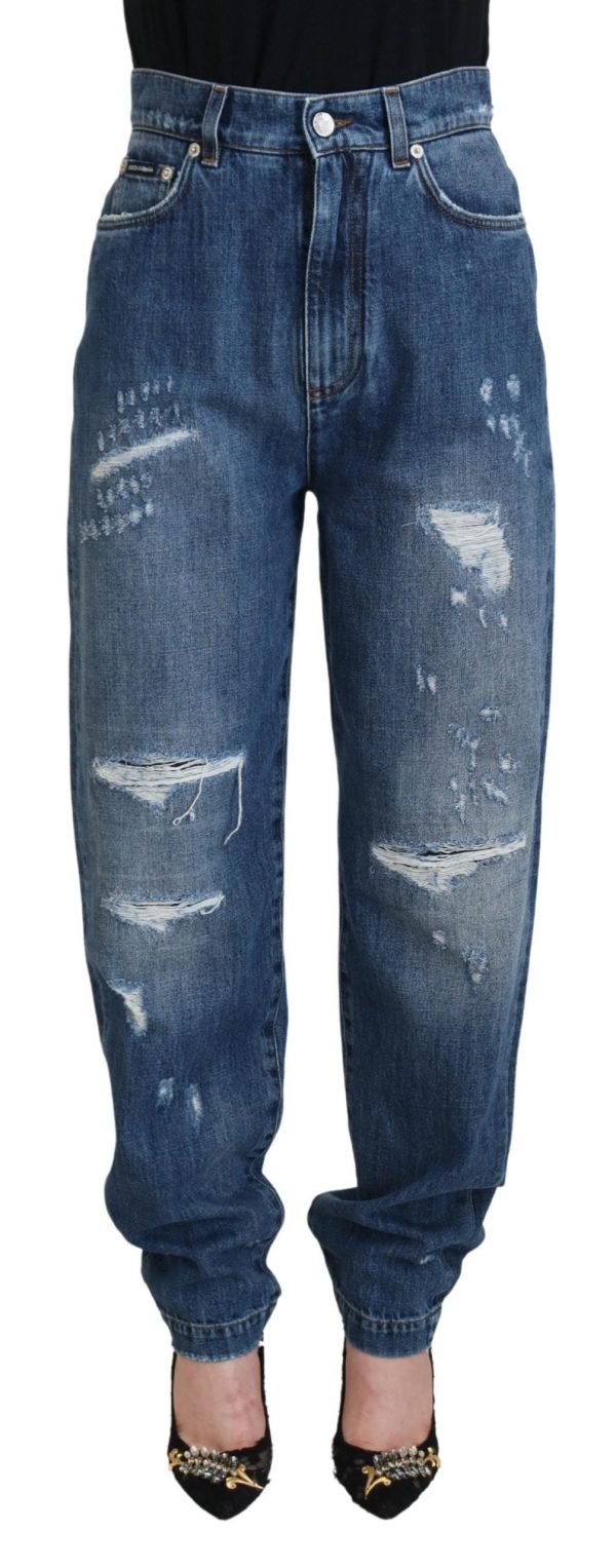 Dolce & Gabbana Blå Bomuld Bukser & Jeans