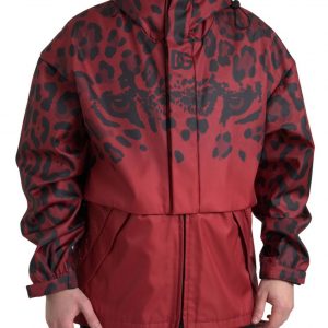 Dolce & Gabbana Rød Leopard Regn Frakke