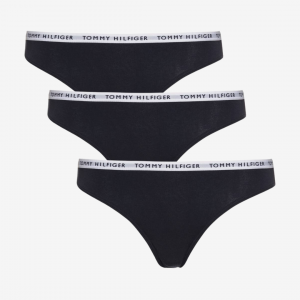 Tommy Hilfiger Logo bikini trusser 3-pak - Sort - Str. XS - Modish.dk