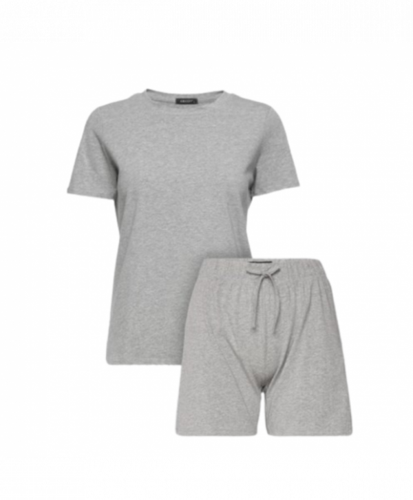 Decoy pyjamas t-shirt og shorts i grå til kvinder