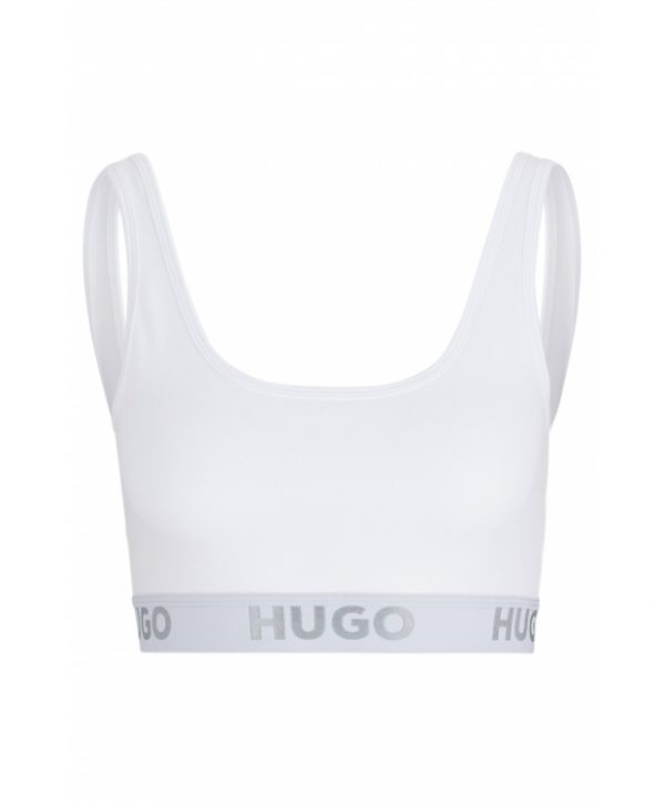 HUGO sporty-bh/top med logo i hvid til kvinder