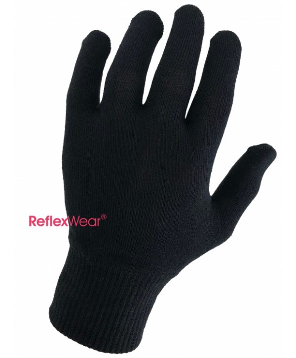 ReflexWearÂ® Tynde Handsker med fingre i sort. Unisex