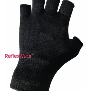 ReflexWearÂ® Tynde Handsker uden fingre i sort. Unisex