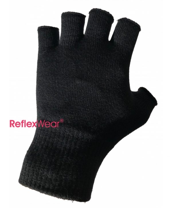 ReflexWearÂ® Tynde Handsker uden fingre i sort. Unisex