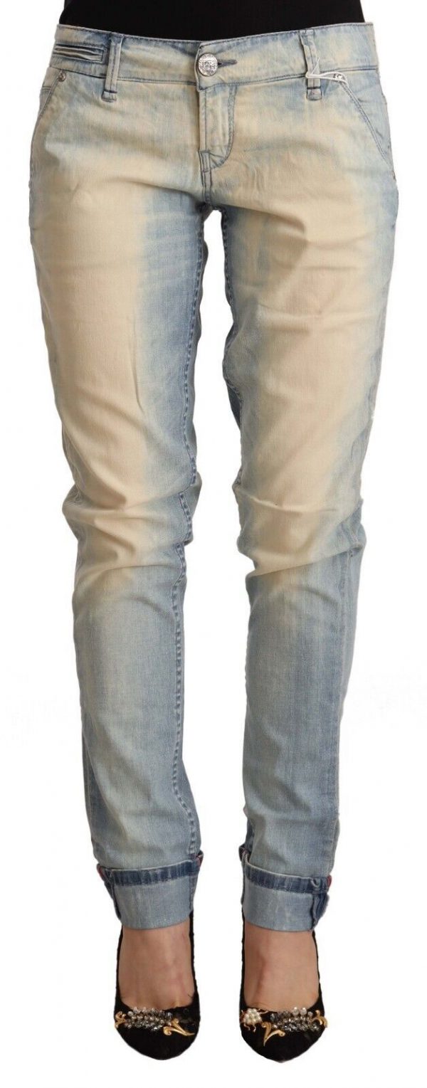 Acht Blå Bomuld Denim Bukser & Jeans