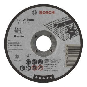 Bosch Skæreskive A60w Inox 115x0,8mm Lige - 2608603486